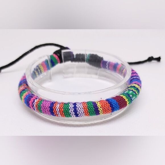 Men's bracelet striped hemp punk new e23 - Picture 1 of 1
